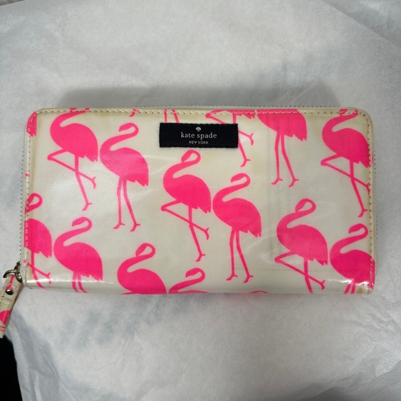 kate spade Handbags - Kate Spade Wallet Womens OS Pink Flamingo Cream Good Zip Around WLRU1182